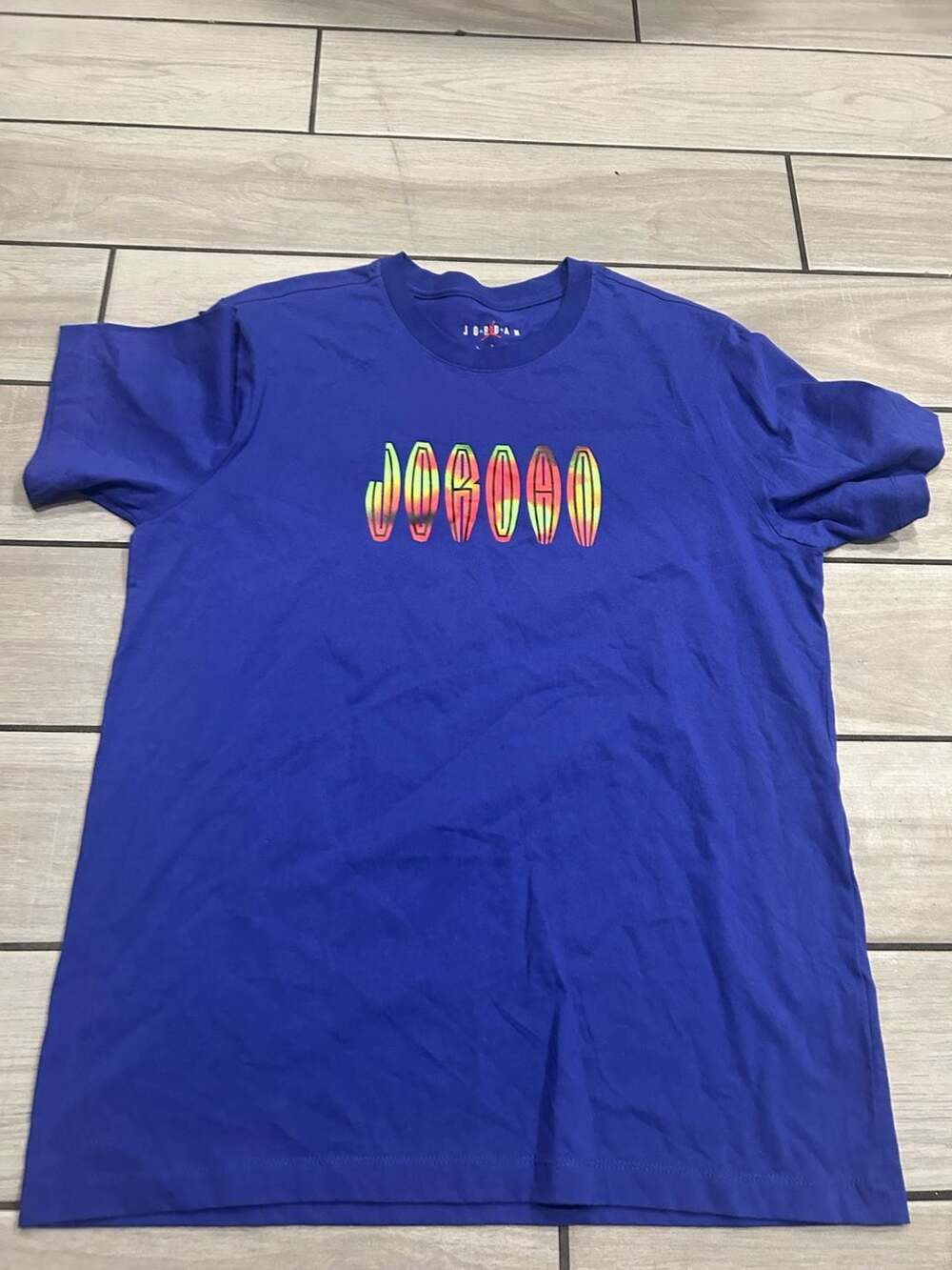 Jordan Flight MVP Wordmark T-Shirt Size L Blue Graphic